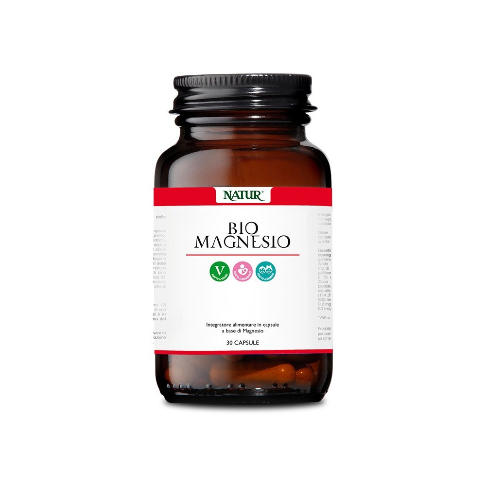 Natur bio magnesio 30 capsule vegetali integratore alimentare