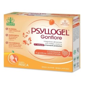 Psyllogel gonfiore pesca integratore alimentare 10 bustine nathura