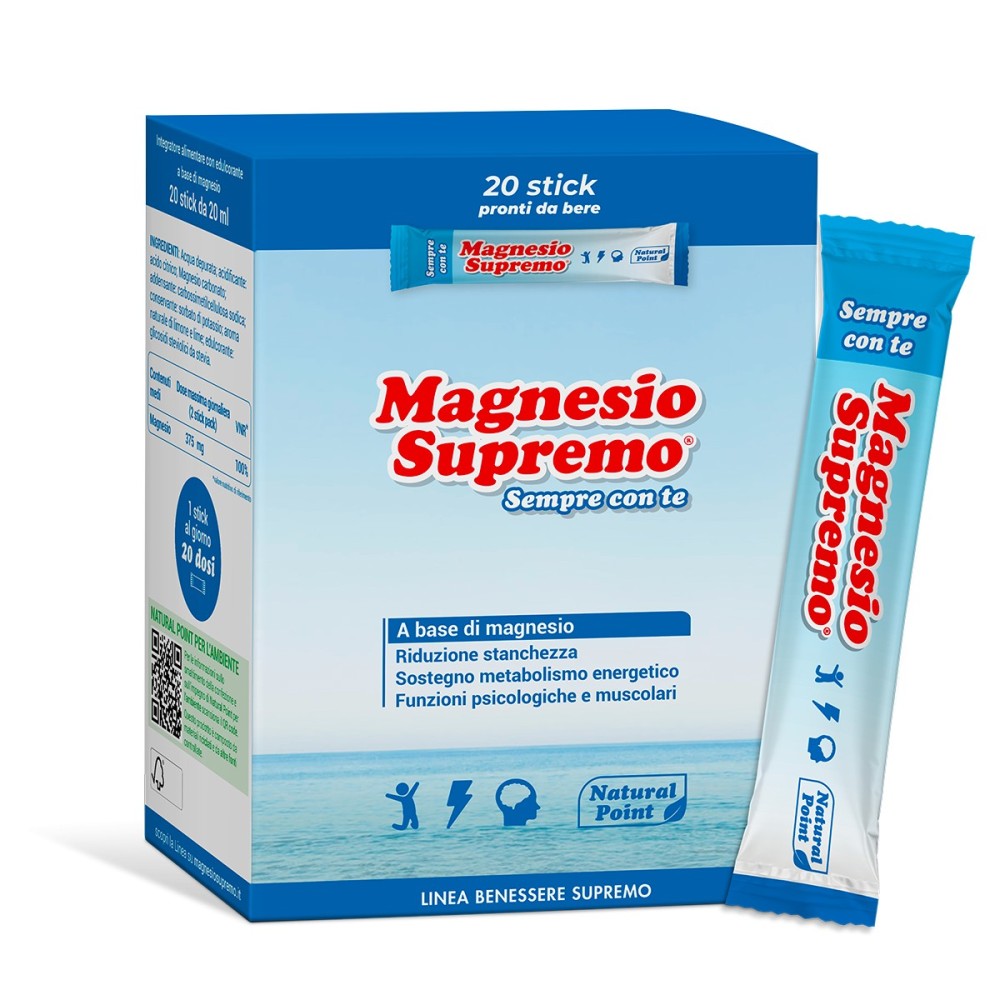 MAGNESIO SUPREMO SEMPRE CON TE integratore alimentare 20 stick Natural Point