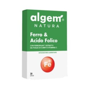 Ferro e Acido Folico integratore alimentare 30 capsule Algem Natura
