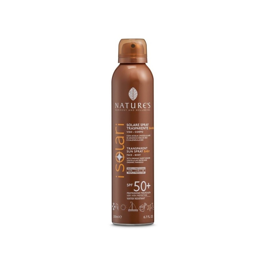 Nature's i solari spray trasparente bambini spf50+ 200 ml