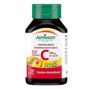 Vitamina C 1000 gusto frutti tropicali integratore alimentare 120 compresse masticabili Biovita