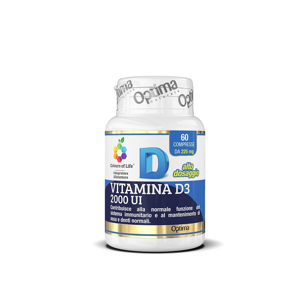 Optima Naturals Vitamina D3 2000 ui 60 cpr Integratore Alimentare