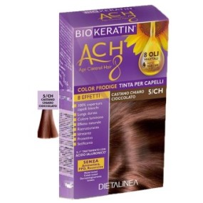 Biokeratin ach8 tinta per capelli castano chiaro cioccolato 5/ch 200 gr dietalinea