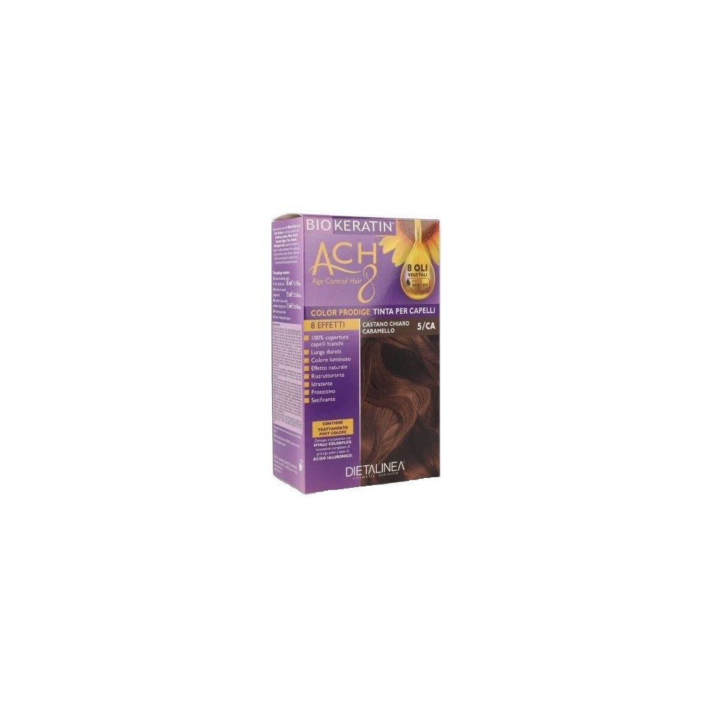 Biokeratin ach8 tinta per capelli castano chiaro caramello 5/ca 200 gr dietalinea