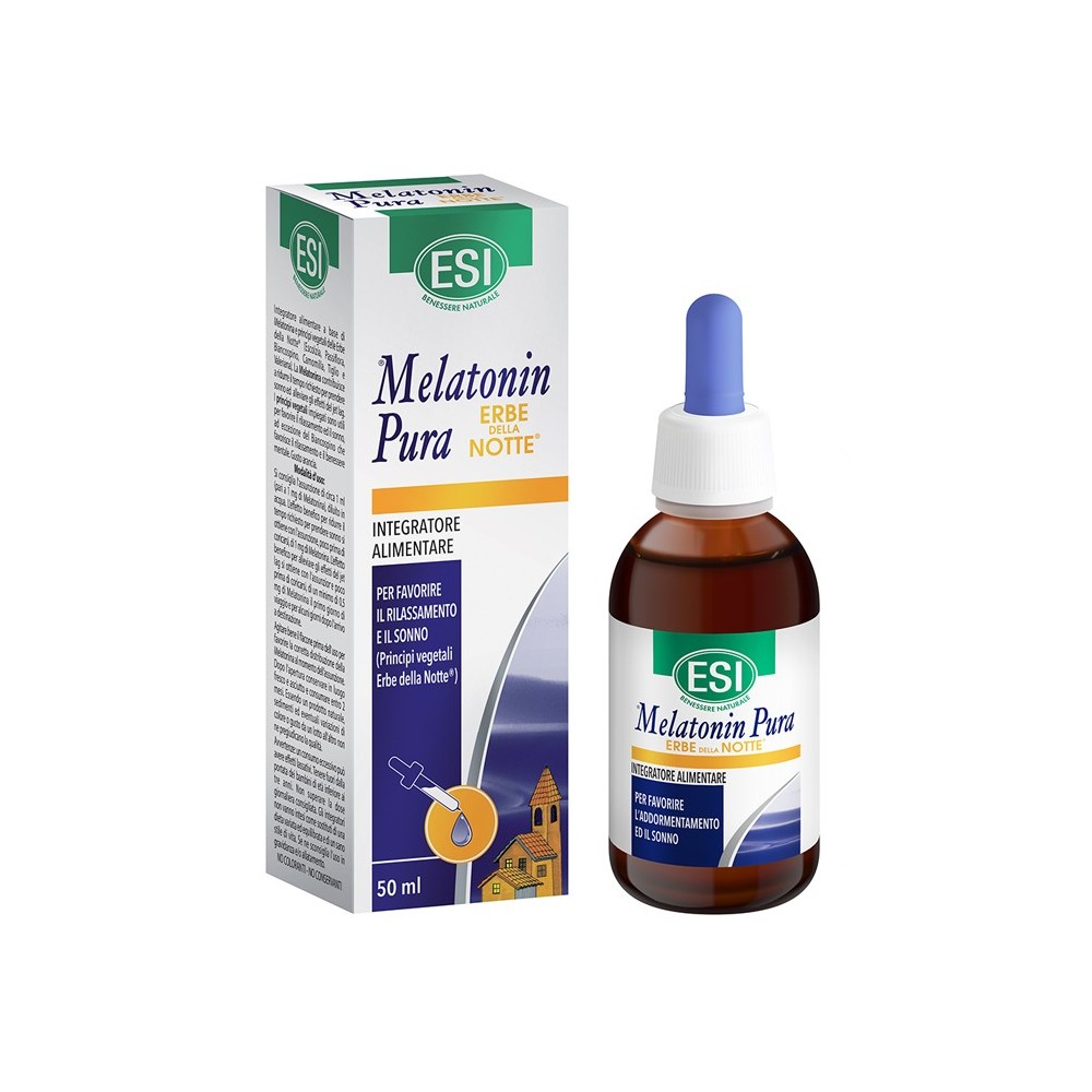 Melatonin Pura Gocce con erbe della notte integratore alimentare 50 ml ESI