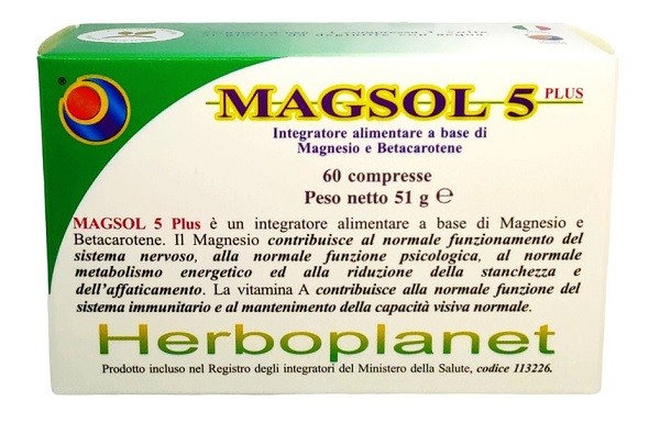 Magsol 5 Plus 51g, 60 compresse, blister Herboplanet Integratore alimentare - Foto 1 di 1