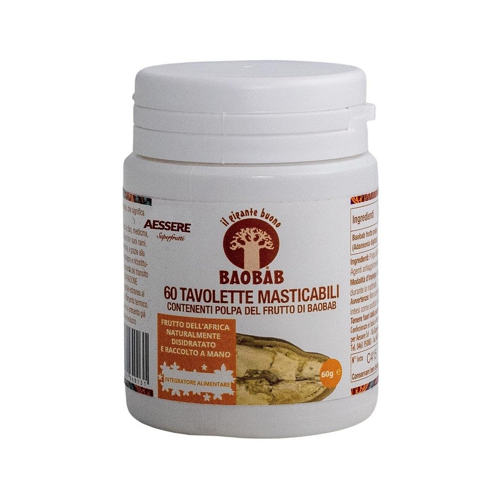 Aessere baobab 60 tavolette masticabili integratore alimentare