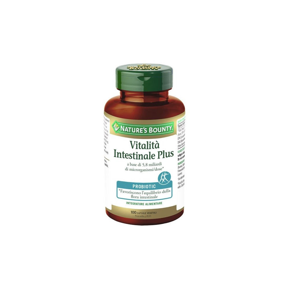 Vitalita' intestinale plus con probiotici integratore alimentare 100 capsule nature's bounty