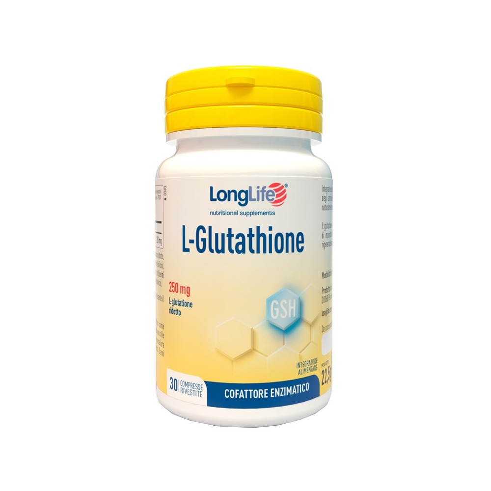 L - GLUTATHIONE 250 Mg integratore alimentare 30 compresse Long Life