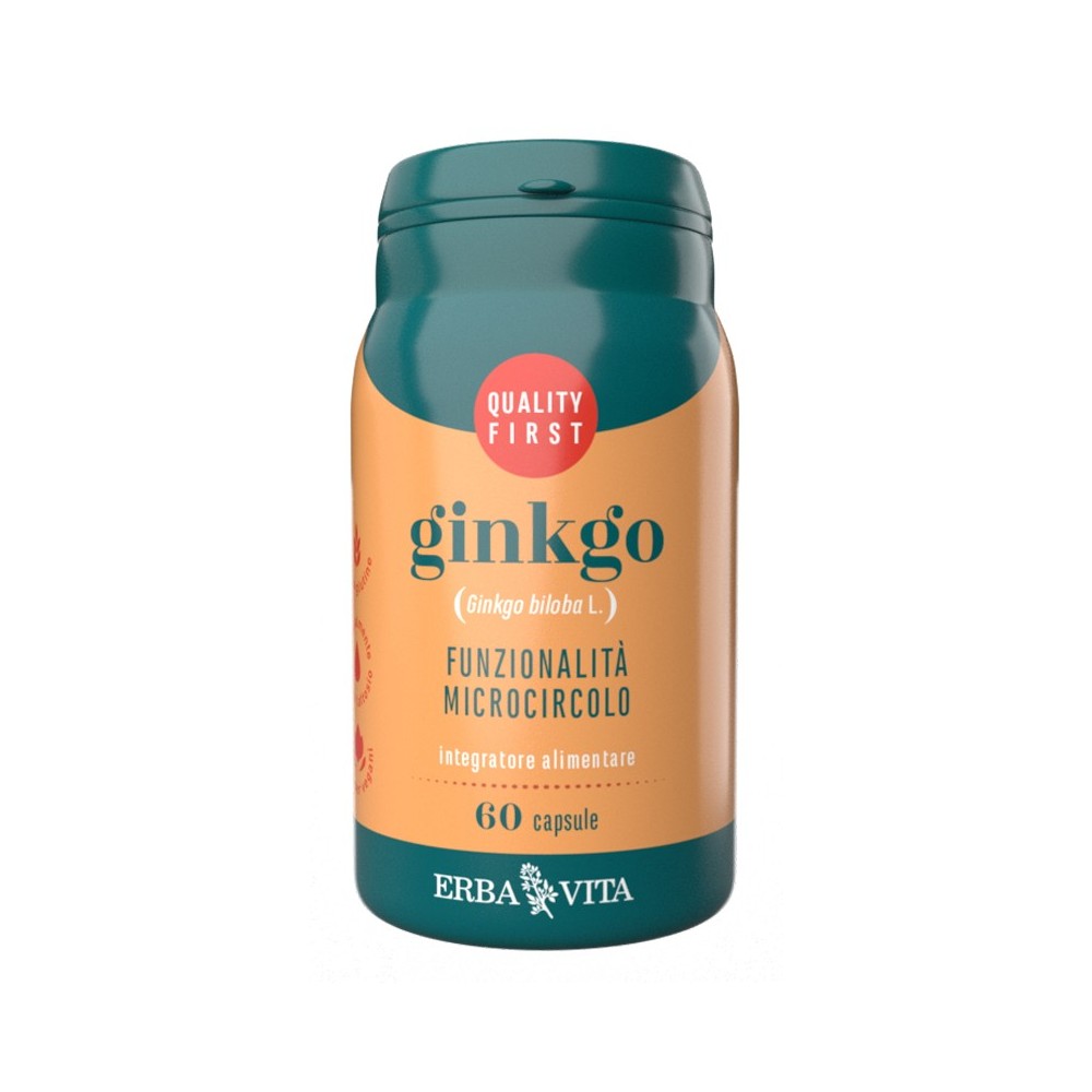Integratore alimentare Ginkgo 60 capsule Erba Vita