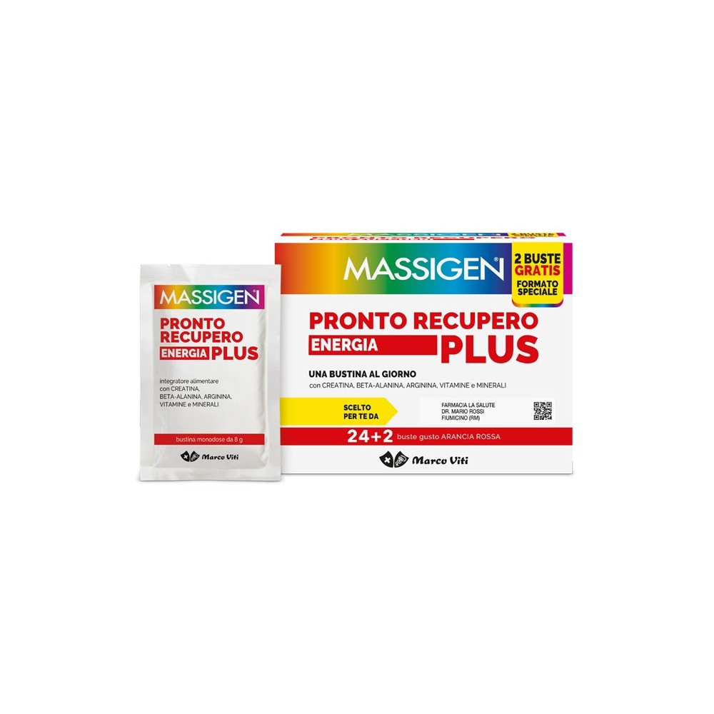 Massigen pronto recupero energia plus 24 bustine + 2 bustine