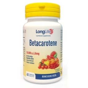 Betacarotene 10000 u.i. integratore alimentare 60 compresse long life