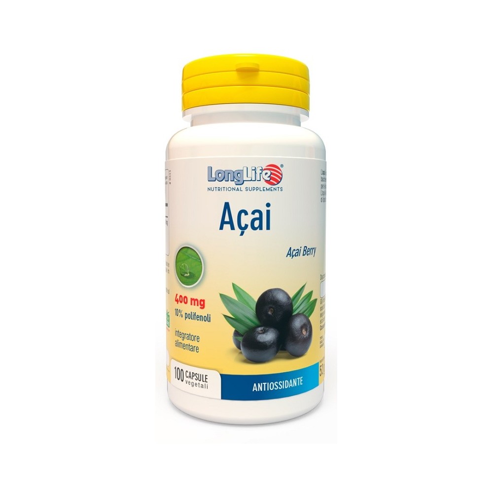 Acai integratore alimentare 100 capsule long life