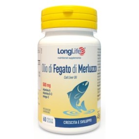 OLIO DI FEGATO DI MERLUZZO 500 Mg integratore 60 perle Long Life