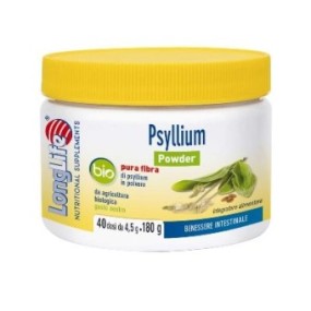 Psyllium bio powder integratore alimentare in polvere 180 g long life