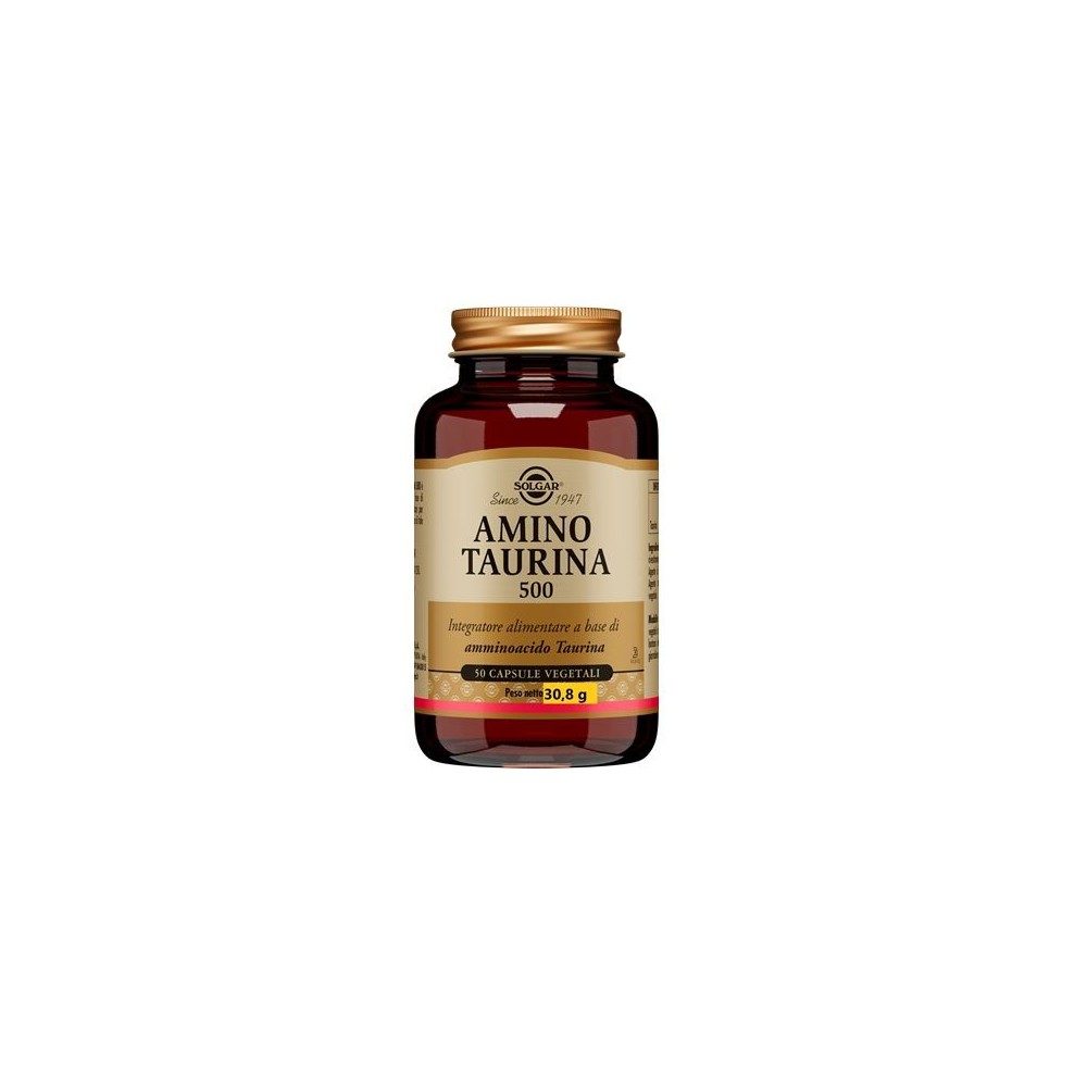Amino taurina 500 integratore alimentare 50 capsule vegetali solgar