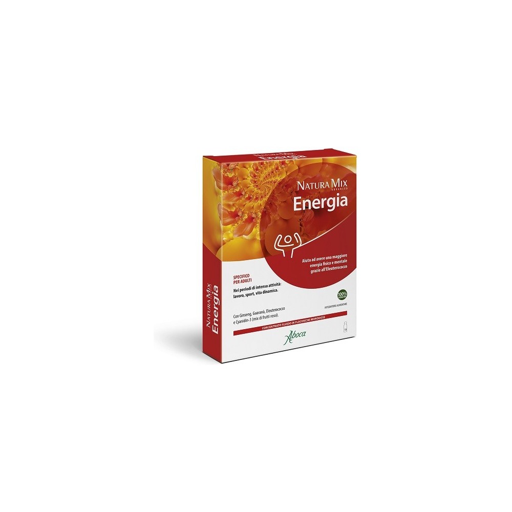 Natura Mix Advanced Energia - Integratore Alimentare 10 Flaconcini Aboca