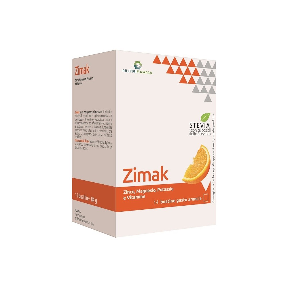 Zimak integratore alimentare 14 bustine gusto arancio aqua viva