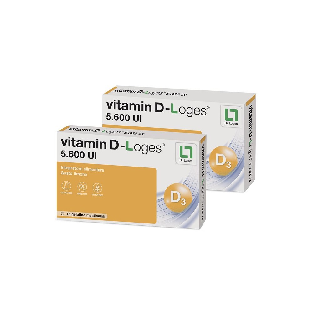 Vitamin d-loges 30 gelatine masticabili gusto limone 42 g