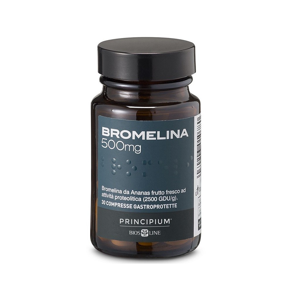 Principium bromelina 30cpr 500 mg gastroprotette bios line integratore alimentare