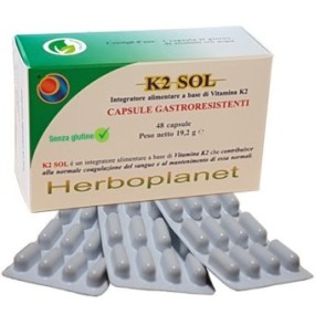K2 - sol 19,2 g, 48 capsule, blister herboplanet integratore alimentare