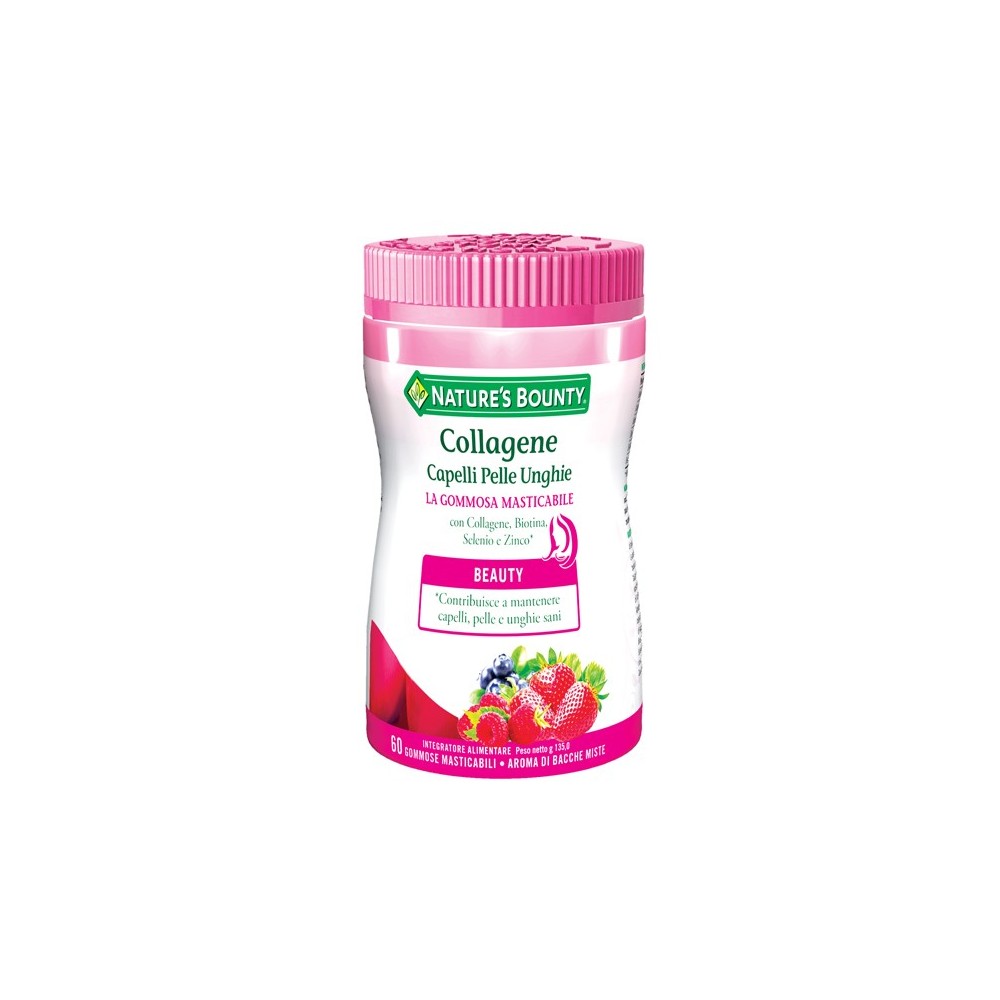 Collagene capelli pelle unghie integratore alimentare 60 gommose masticabili nature's bounty