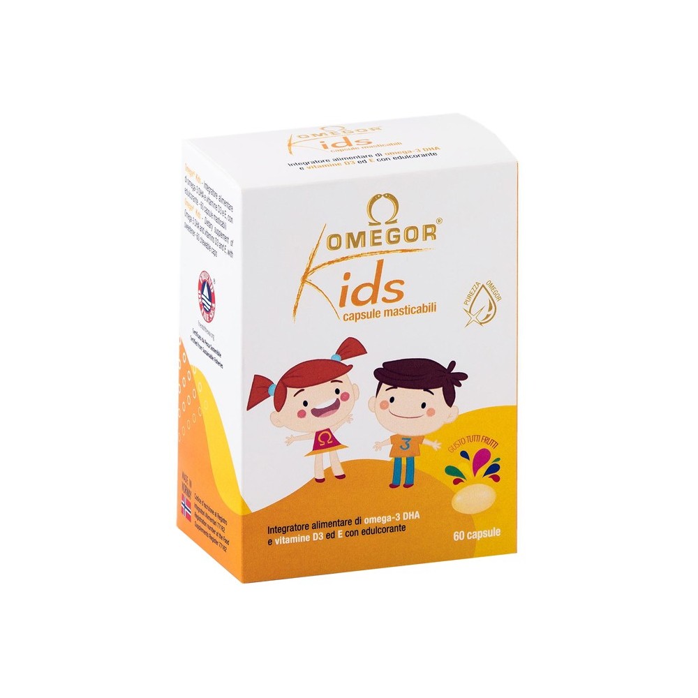 Omegor® kids gusto tutti frutti integratore alimentare 60 capsule masticabili u.g.a. nutraceuticals