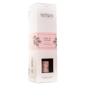 Diffusore con bastoncini fiori di cotone 100 ml nasoterapia